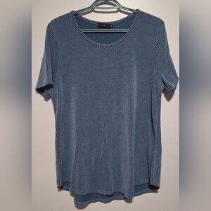 1x Studio Blue Ribbed Short Sleeve Top
